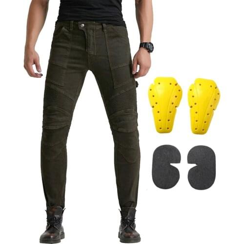 2020 New Men Motorcycle Riding Jeans Bike Cycling Motocross Racing Pants with 4 X CE Armor Knee Hip Protector Pads
