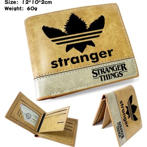 New Anime Stranger Things PU Wallet Teenager Casual Mens Bifold Short Leather Photo Credit CardsHolder Purses Hot