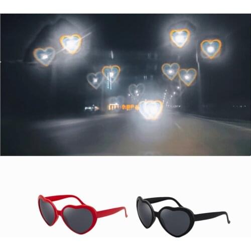 Effects Glasses Love Heart Shaped Super Light Women Fashion Anti-blue Glasses At Night Change To Heart Shape Special Sunglasses