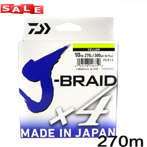 Daiwa X4 Super 270M Fishing Line 0.10-0.33mm 4 Strands 6-80lb Strong Netherlands PE Fiber Multifilament Braided Fishing Line