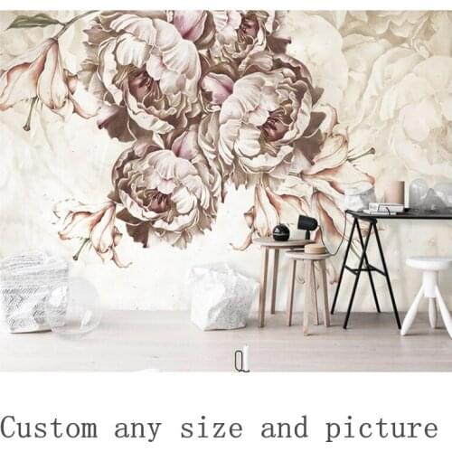 Custom Photo Wallpapers Oil Painting Flowers Murals Wallpapers For Walls 3D Vintage Florals Wall Papes Home Decor Living Room