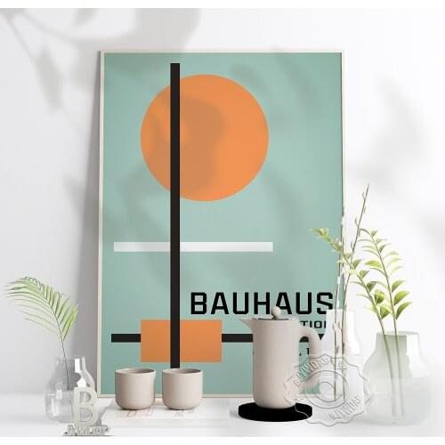 Bauhaus Poster, Hommage Modern Gallery Abstract Colorful Wall Decor Print, High Quality Exhibition Abstract Poster Home Decor