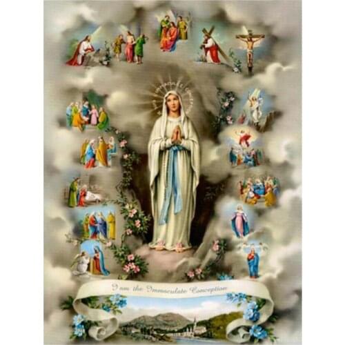 Religion Diamond Art Virgin Mary Mosaic Embroidery Painting Rhinestone Drawing Pictures Home Wall Papers Handcraft Gift Beadwork