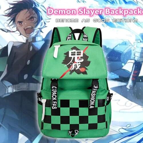 Anime Demon Slayer Backpack Kamado Tanjirou Nezuko Zenitsu Giyuu Kimetsu no kawaii KawaCartoon School bag for teenage