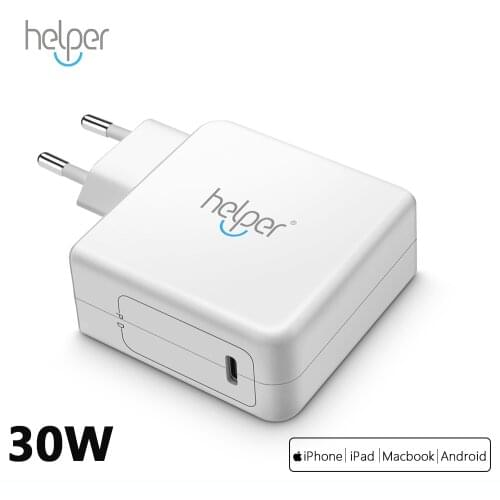 USB Type C Wall Charger 30W with Power Delivery PD 3.0 for MacBook 12'' , i Pad Pro 2018, i Phone XS/Max/XR/X/8/7/Plus and more