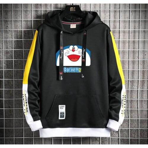 Doraemon Anime Hoodie Men/Women Popular Harajuku Hoodeds Pullover Streetwear Casual Fake Two-Piece coat jacket