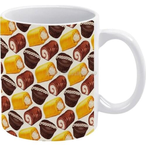 Cakes Pattern Coffee Mugs 330ml Creative Travel Mug and Cup Office Drinkware Mugs Tazza Cupcake Hohos Food Junk Cake