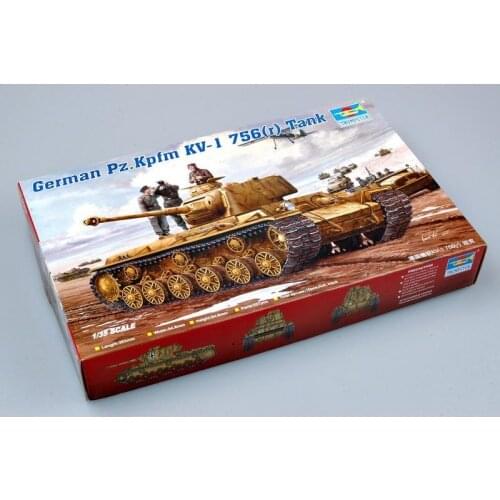 Trumpeter 00366 1/35 German Pz.Kpfm KV-1 756(r) Tank - Scale Model Kit