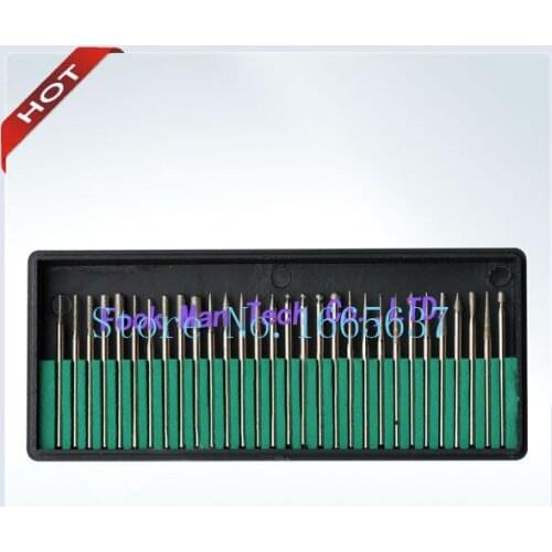 FREE SHIPPING 30 DIAMOND BURS SET 1/8 INCH SHANK MEDIUM GRIT LAPIDARY JEWELERS ROTARY BITS DREMEL