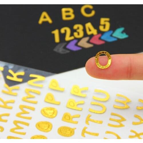 1 Sheets Number/Letter Bronzing Daily Decorative Washi Stickers Scrapbooking Stick Label Diary Stationery Album Stickers