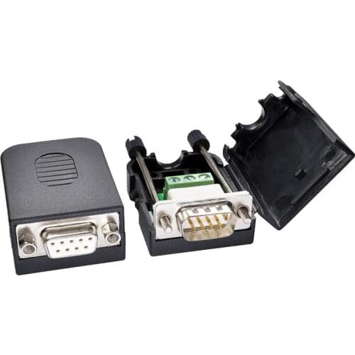 10pcs Gilded DB9 to Terminal Block w. Housing Case, Bolts or Nuts Terminals RS232 RS485 Quick Install 3-pin 2/3/5 Breakout Board