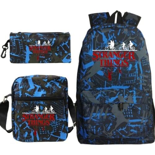 3pcs/set Stranger Things Backpacks For Girls Boys School Bag Back To School School Gift Mochila Laptop Bag Women Travel knapsack