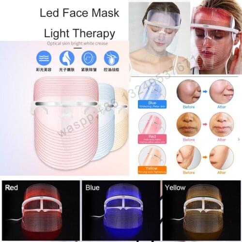 3 in1 Colors Light LED Facial Mask Anti Acne Anti Wrinkle Facial SPA Therapy Instrument Beauty Device Salon Face Skin Care Tools