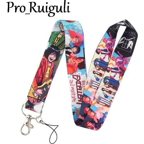 30pcs Bill and Teds Excellent Adventure Lanyard Phone Holder Funny Neck Strap With Keyring ID Card DIY Animal webbing ribbon
