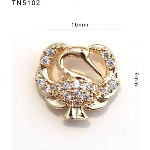 5pcs/lot TN5102 Swan Alloy Zircon Nail Art Crystals jewelry Rhinestones nails accessories supplies nail art decorations charms