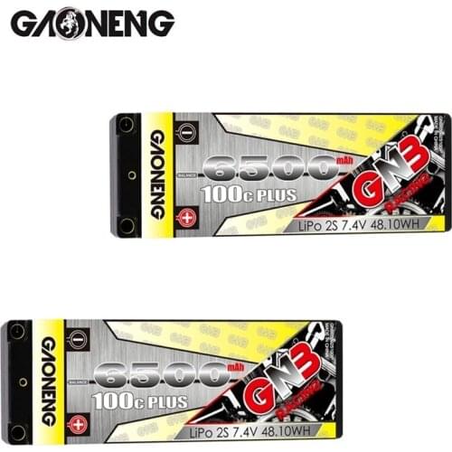 GNB 7.4V 6500mAh 2S 100C MAX 200C Hardcase LiPo Battery Pack With 5.0mm Plug Deans T XT60 Plug for 1:10 1/10 RC Car RC Boat