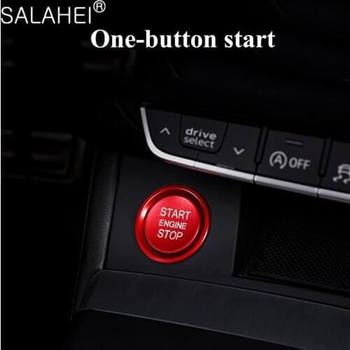 Car Central Control One-Click Start Switch Sticker Trim For Audi Q5 Q7 A8L A5 A4L Stylish Button Cover Interior Accessories
