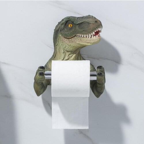 Dinosaur Toilet Roll Paper Storage Rack Wall Mount Toilet Paper Holder Rack Bathroom Rack Shelves