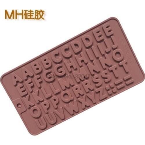 DHL 500pcs 26 Alphabet Heart Silicone Chocolate Mold DIY Fondant Cake Decor Jelly Mould Kitchen Baking Tool