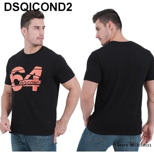 DSQICOND2 DSQ Brand Men t-Shirt 64 Nero New Casual T-shirts Printed Tops male Female Summer Casual Cotton Short Sleeve Tees