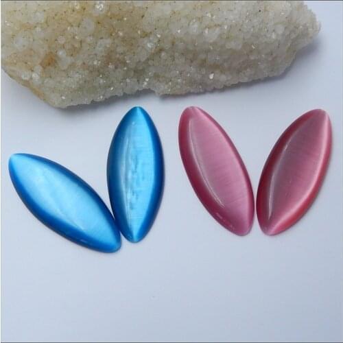 Two kinds of color can choose Cymophane Half a hole Cabochon Blue And Pink Color Fashion DIY Jewelry Accessories