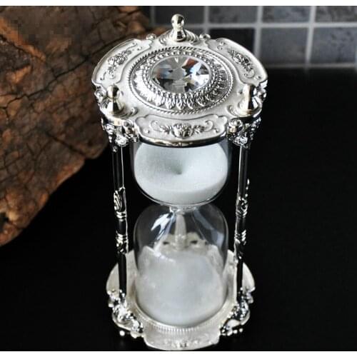 Fantasy metal hourglass 15 minutes timer creative ornaments home decorations desktop crafts