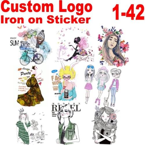 Custom brand logo patches Hot fix sticker heat transfer hot stamping clothing bag iron on patch
