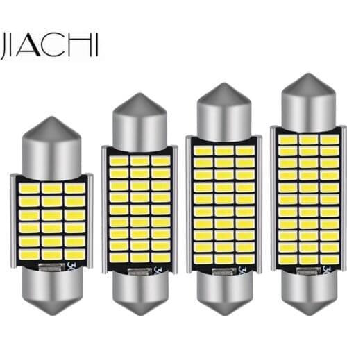 JIACHI 50PCS/Lot C5W CANBUS LED Bulb Festoon C10W 31mm 36mm 39mm 42mm Car Auto Interior Doom Reading Lamps White Light Wholesale