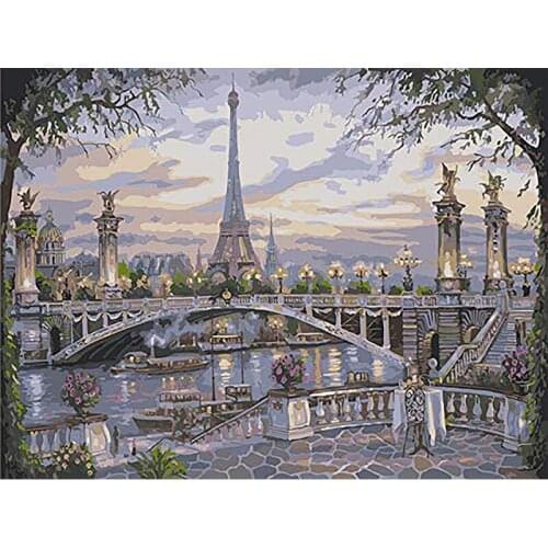 DIY Paints By Numbers Tower Bridge 50x40cm Pictures Oil Painting By Numbers Set Gift Coloring By Numbers Canvas Wall Diy Frame