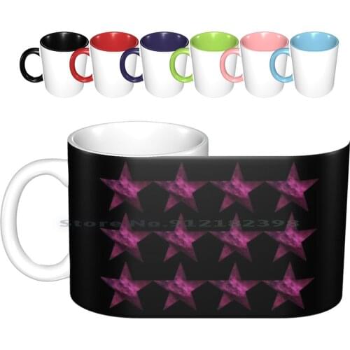 Pink Star Ceramic Mugs Coffee Cups Milk Tea Stars Pink Pink Star Cosmos Universe Billy Talent Music Band Azrael Weorld Music