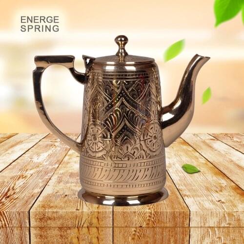 800ML Pure Brass Coffee Pot Pakistan Specialty Teapot Large-Capacity Hip Flask National Style Copper Kettle