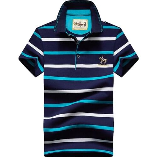Summer cotton polo shirt men Business Casual mans Short sleeve Polo shirts embroidery branded mens tops stripe polo male