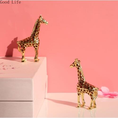 Metal Giraffe Jewelry Boxes Home Decoration Gift Boxes Home Accessories Alloy Ornaments