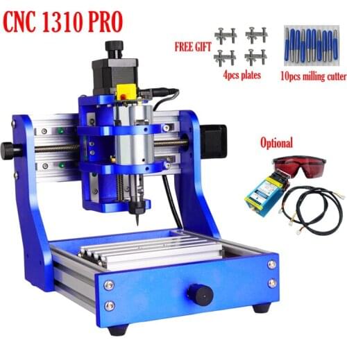 Mini CNC 1310 Pro Full Metal Frame Assembled Pack Square Rail Desktop Laser Engraving PCB Milling Machine with Candle Control
