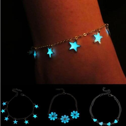 Fashion Anklets For Women Little Star Heart Flower Glow in the Dark Ankle 2020 Bracelet On Leg Foot Summer Beach Jewelry