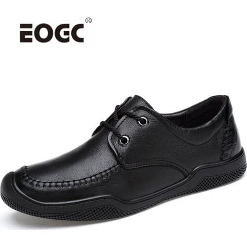 Full Grain Leather Casual Shoes Men Fashion Handmade Men Shoes Breathable Lace-up Outdoor Loafers Moccasins