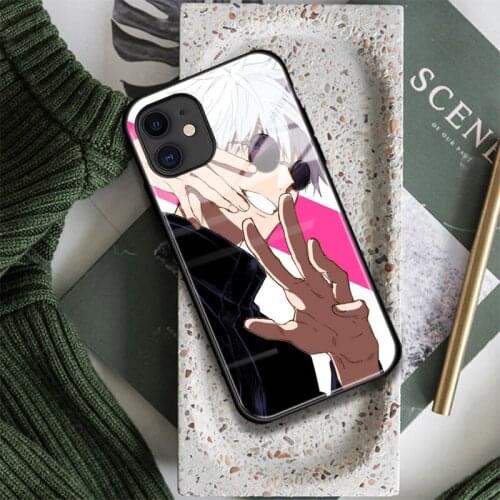 Satoru Gojo Jujutsu Kaisen Anime Glass Soft Silicone Phone Case FOR iPhone SE 6s 7 8 Plus X XR XS 11 12 Mini Pro Max Cover Shell