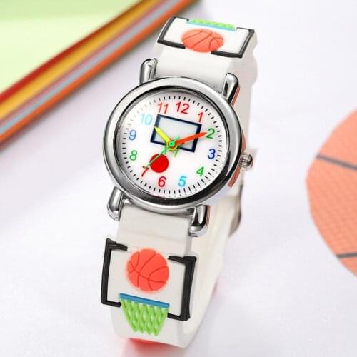 Boys Girls Wrist Watch Buckle Quartz Watch Multicolor Basketball Pattern watches kids watches girls reloj de nina