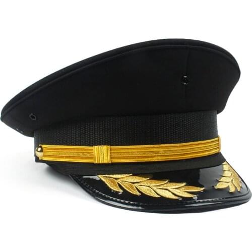 Germany Officer Visor Cap Army Hat Cortical Military Hats Police Cap Cosplay Halloween Christmas Gift Size S M L XL