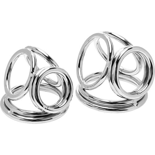 Stainless Steel Four Cock Cages Male Chastity Device Delay Ejaculation Penis Rings Sex Toys for Men Male Cock Rings