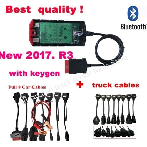 2021 new board vd ds 150e with bluetooth 2017.R3 keygen on dvd OBD2 Scanner tool for delphis +full 8 car/truck cables