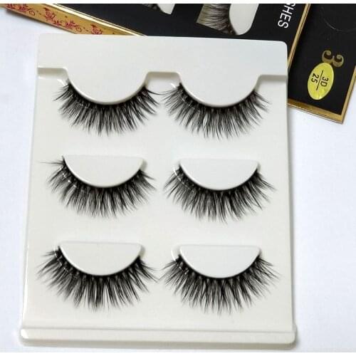 3D Cross Thick False Eyelashes Extension Makeup Super Natural Long Fake Eyelashes New 3D-25