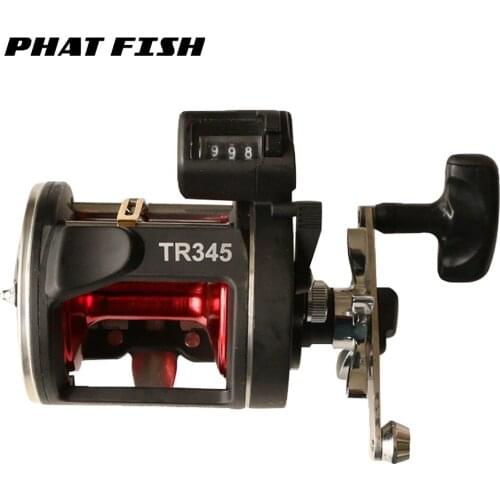 PHAT FISH 2BB+1RB 3.8:1 Digital Line Counting Big Game Fishing Saltwater Trolling Reel Round Drum Baitcasting Coils