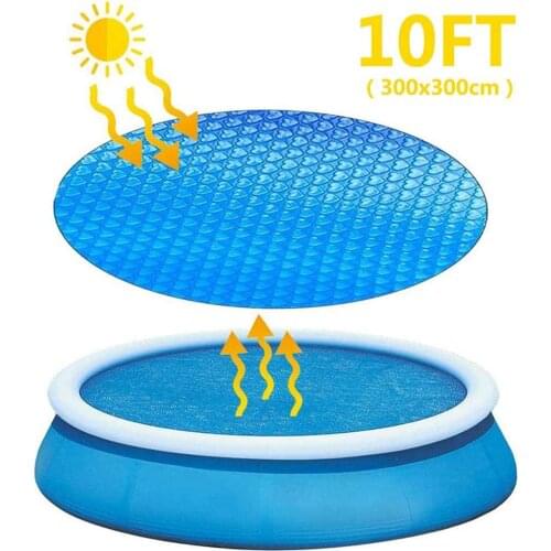Pool Cover Round Solar Swimming Pool Tub Cover 10 inch Outdoor Bubble Blanket Accessories Dustproof Floor Rain Cloth Mat Cover