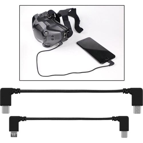 Durable Nylon OTG Data Cable Transmission Wire for DJI Goggles V2 Black Easy and Convenient for Installation