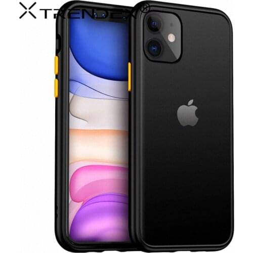 Shockproof Armor Matte Case For iPhone 12 11 Pro Xs Max XR X 7 8 Plus SE2 Mini Luxury Silicone Bumper Clear Hard PC Cover Funda