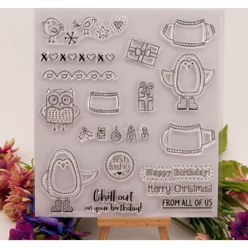 Clear Stamp for Scrapbooking Transparent Silicone Rubber DIY Photo Album Decor Arts Crafts T1402 Christmas Winter