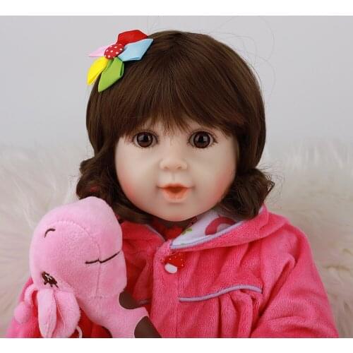 Hoomai Realistic Newborn Baby 18 '' Silicone Doll cloth Body Lifelike Bebe Reborn Dolls For Children Birthday Gift Shower Toy