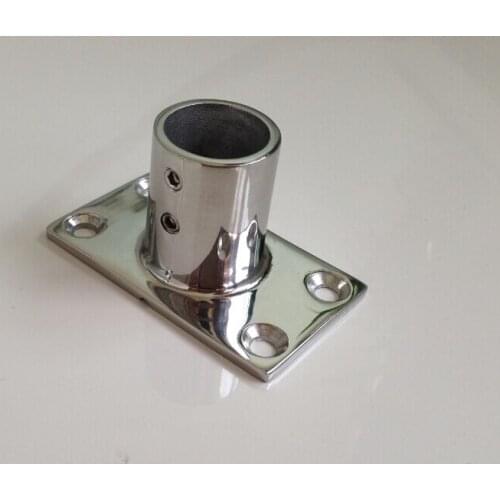 MARINE BOAT YACHT HAND RAIL FITTING 90 DEGREE STAINLESS STEEL 7/8" RECTANGULAR BASE