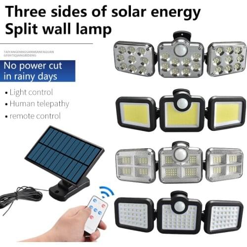 Solar Lights Adjustable Heads Solar Lamp IP65 Waterproof Solar Motion Sensor Light Wide Angle Illumination for Garage Garden